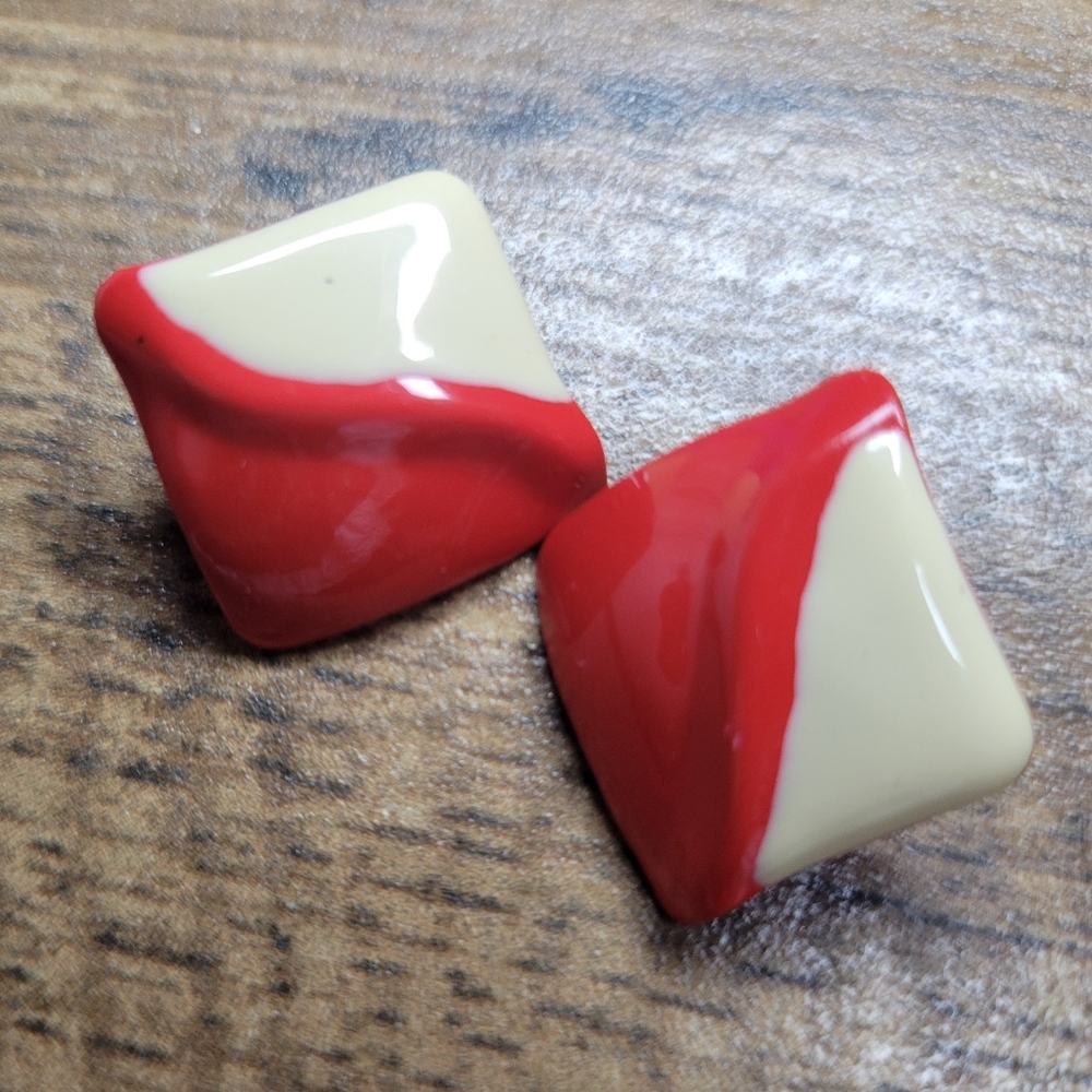 vintage 80s abstract earrings